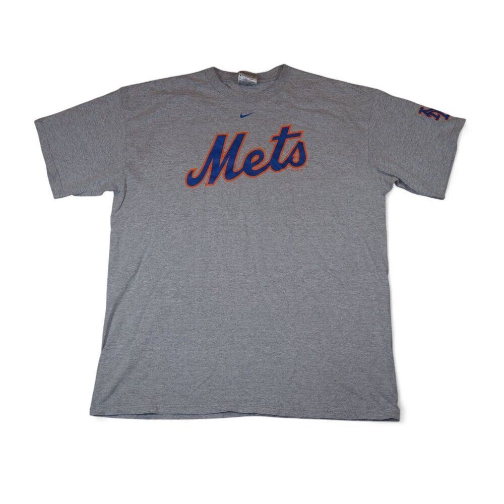 Nike Team VTG Y3K New‎ York Mets Baseball T-Shirt Men's XL Heather Grey